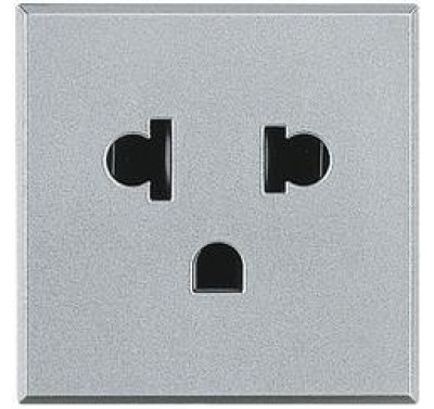 Ổ cắm chuẩn Âu Mỹ 2P+E 16A - 250V màu bạc